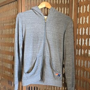 Aviator Nation Heather Gray Zip-Up Hoodie Women's XS